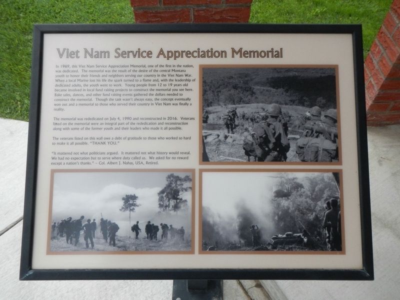 Viet Nam Service Appreciation Memorial image. Click for full size.