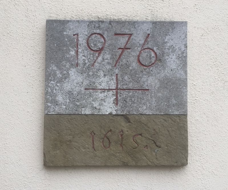 Cornerstones from 1615 and 1976 <i>(see marker text)</i> image. Click for full size.