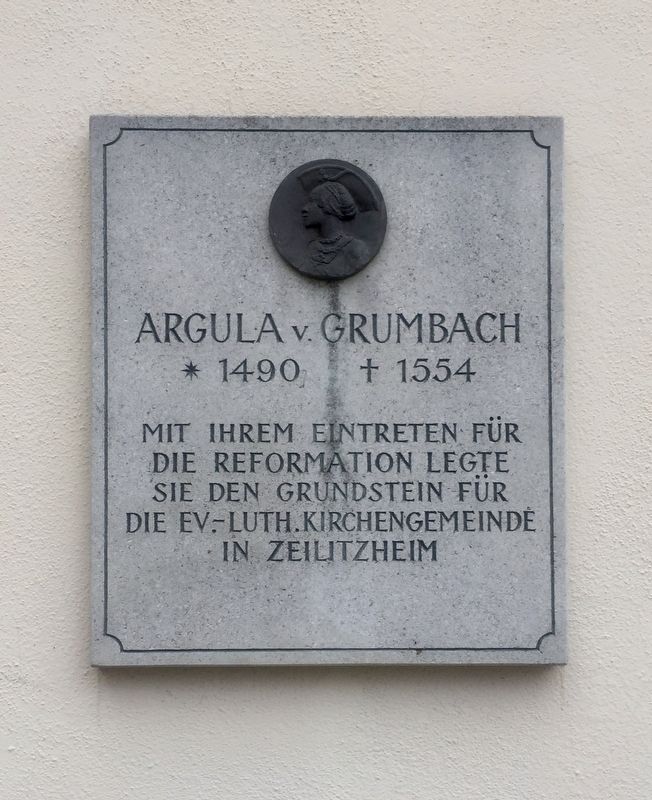 Argula von Grumbach Tablet. Click for full size. Argula von Grumbach Tablet image. Click for full size.