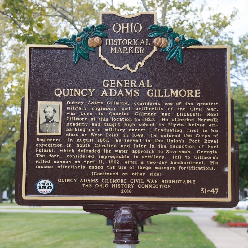 General Quincy Adams Gillmore Marker, side one image. Click for full size.