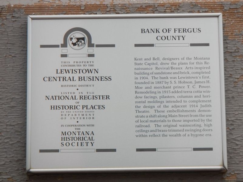 Bank of Fergus County Marker image. Click for full size.