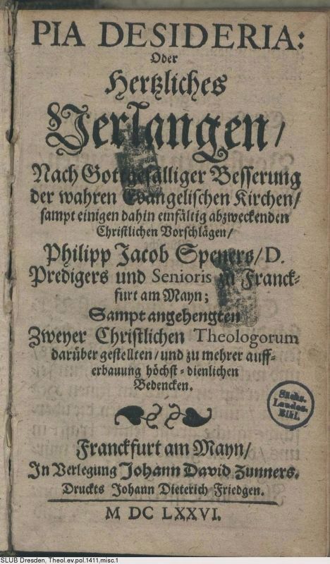 Title page of 1676 edition of <i>Pia Desideria</i>. Click for full size. Title page of 1676 edition of <i>Pia Desideria</i> image. Click for full size.