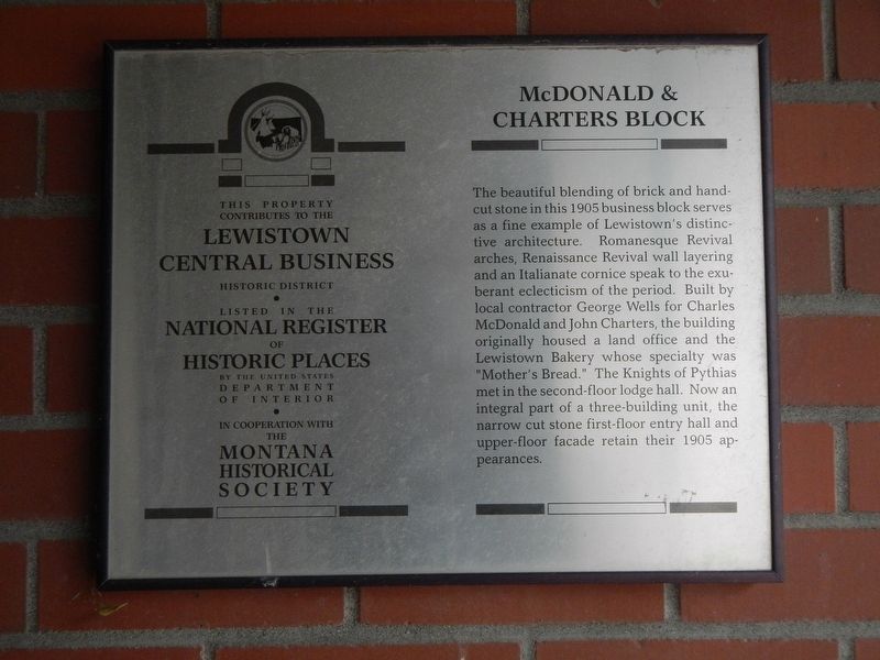 McDonald and Charters Block Marker image. Click for full size.