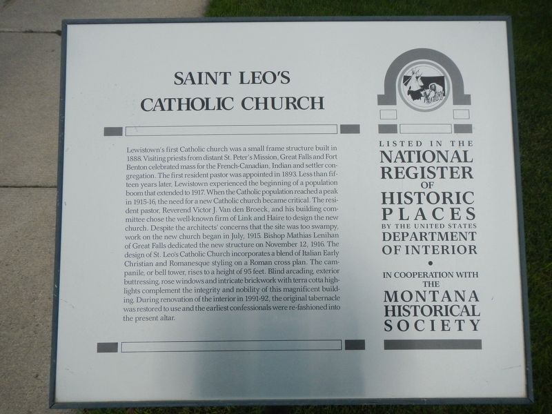 Saint Leo's Catholic Church Marker image. Click for full size.