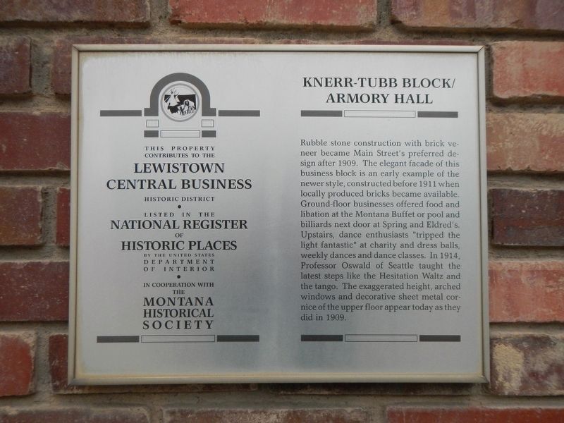 Knerr-Tubb Block / Armory Hall Marker image. Click for full size.