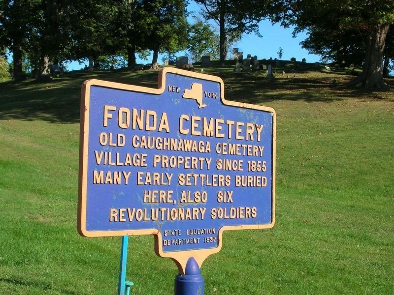 The 1932 Fonda Cemetery Marker image. Click for full size.
