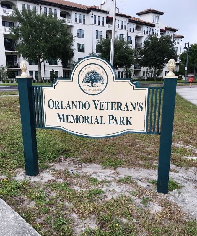 Orlando Veterans Memorial Park Sign. Click for full size. Orlando Veterans Memorial Park Sign image. Click for full size.