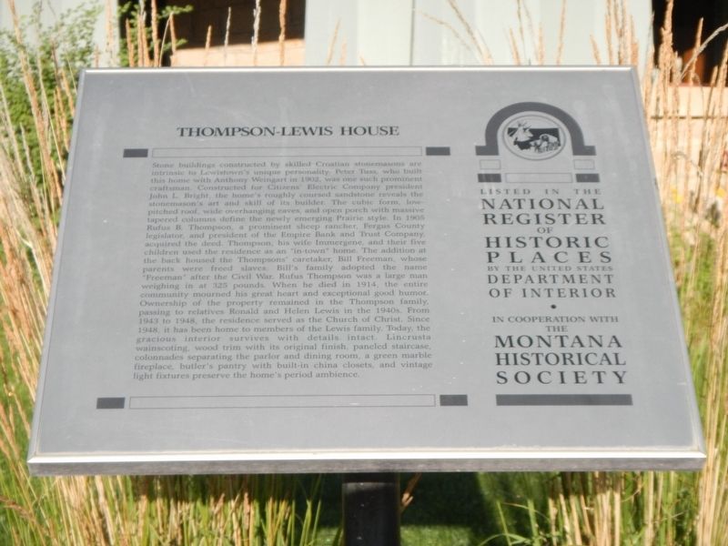 Thompson-Lewis House Marker image. Click for full size.