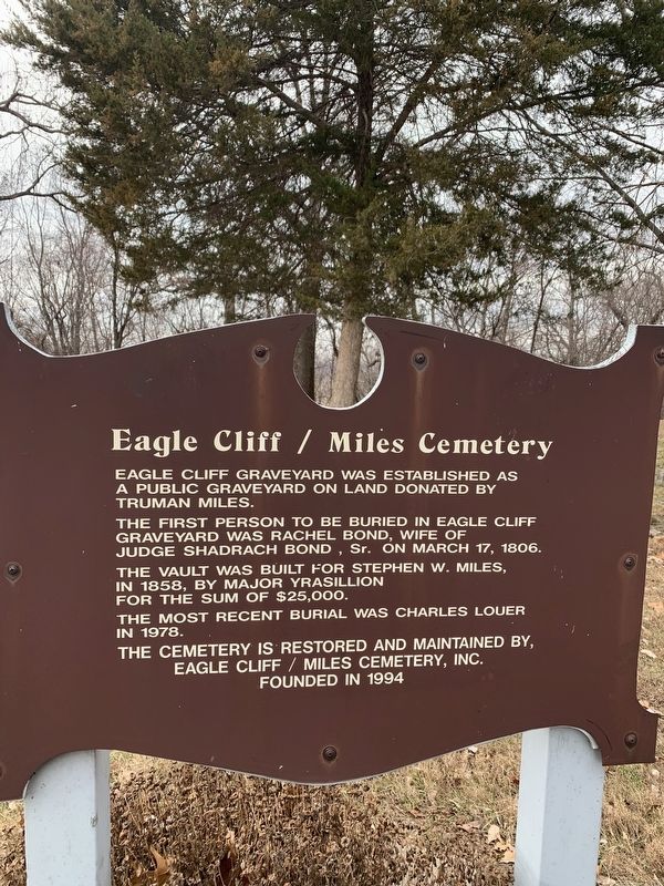 Eagle Cliff/Miles Cemetery Marker image. Click for full size.