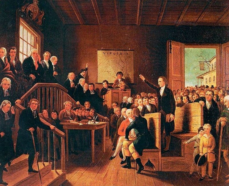 Patrick Henry arguing the "Parson's Cause" image. Click for full size.