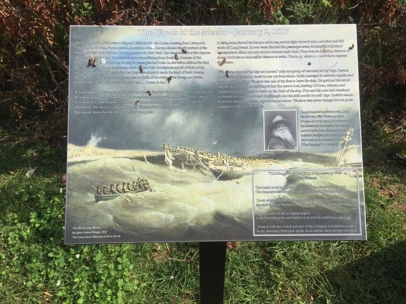 The Wreck of the <i>Mexico</i> - January 2, 1837 Marker. Click for full size. The Wreck of the <i>Mexico</i> - January 2, 1837 Marker image. Click for full size.