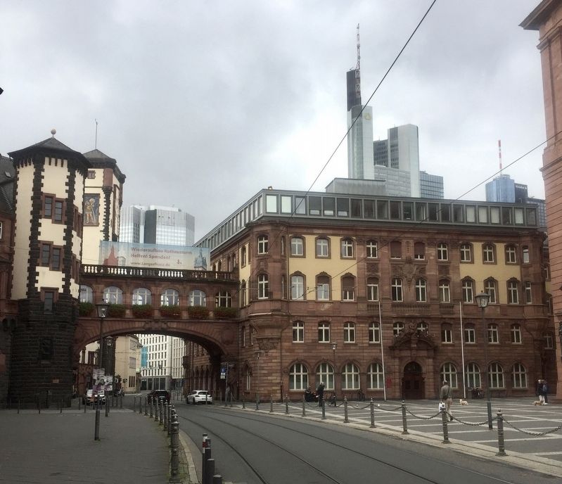Old Town Hall (North Building) and Marker - looking west from Paulsplatz image. Click for full size.