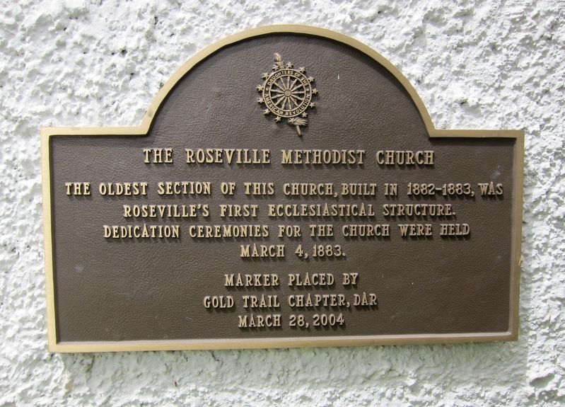 The Roseville Methodist Church Marker image. Click for full size.