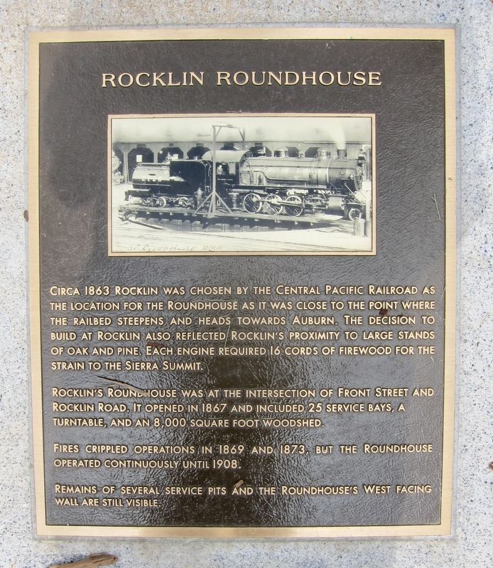 Rocklin Roundhouse Marker image. Click for full size.
