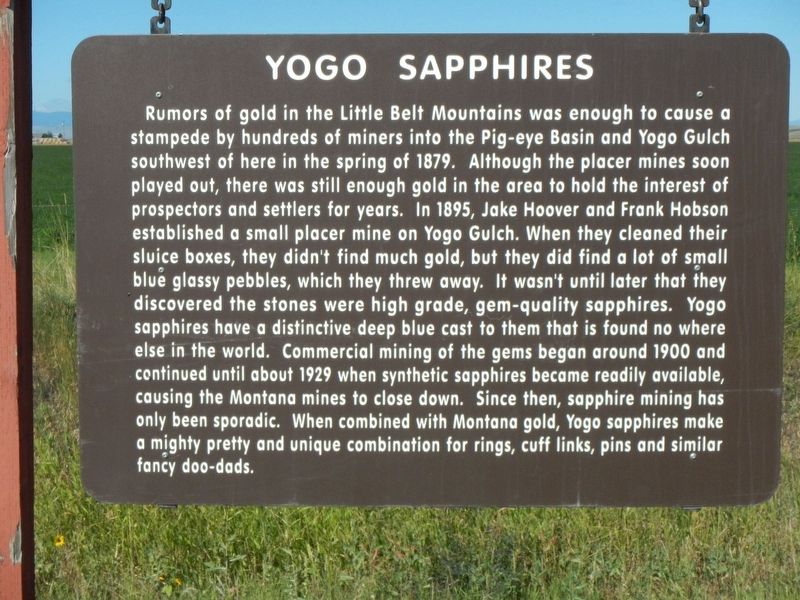 Yogo Sapphires Marker image. Click for full size.
