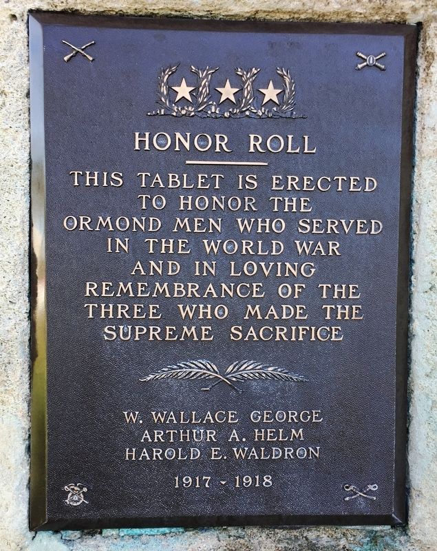 The World War Honor Roll Marker image. Click for full size.