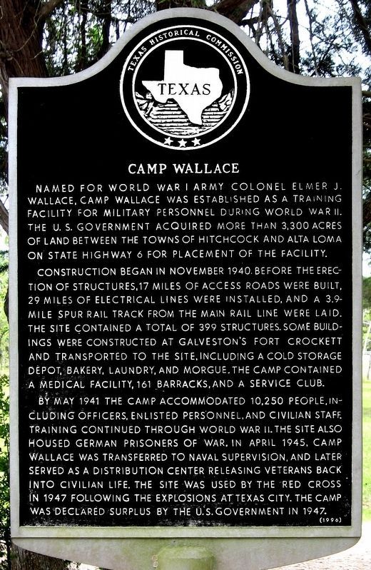 Camp Wallace Marker image. Click for full size.