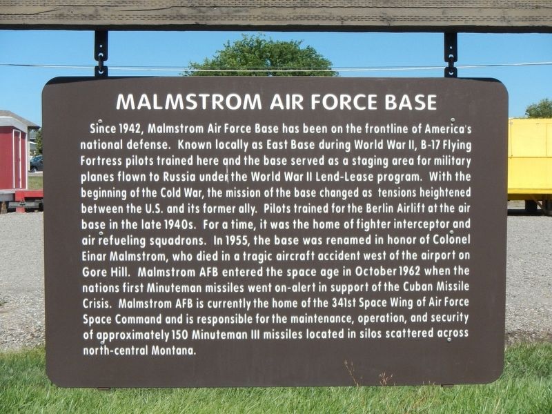 Malmstrom Air Force Base Marker image. Click for full size.