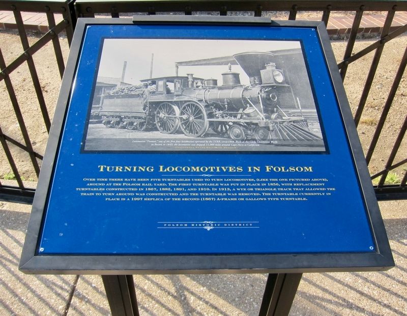 Turning Locomotives in Folsom Marker image. Click for full size.