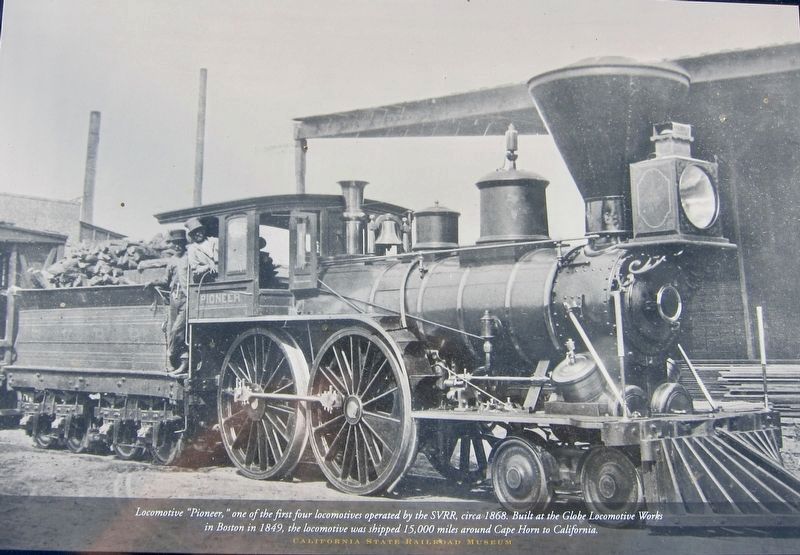 Inset marker photo: Locomotive "Pioneer" image. Click for full size.
