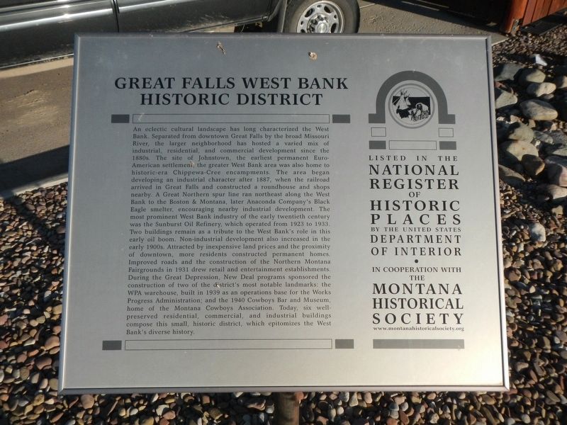 Great Falls West Bank Historic District Marker image. Click for full size.