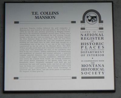 T.E. Collins Mansion Marker image. Click for full size.