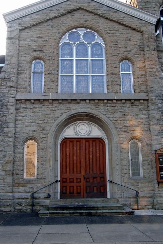 First Presbyterian Church main doors. Click for full size. First Presbyterian Church main doors image. Click for full size.