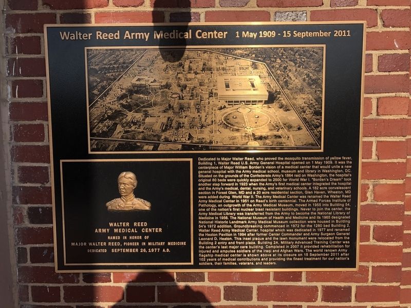 Walter Reed Army Medical Center Marker image. Click for full size.