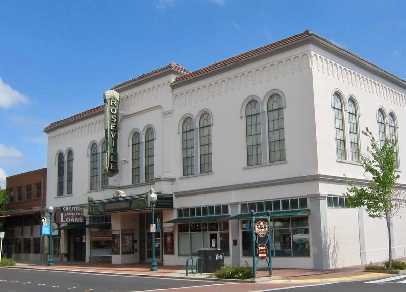 Masonic Hall and Roseville Theater Building and Marker image. Click for full size.