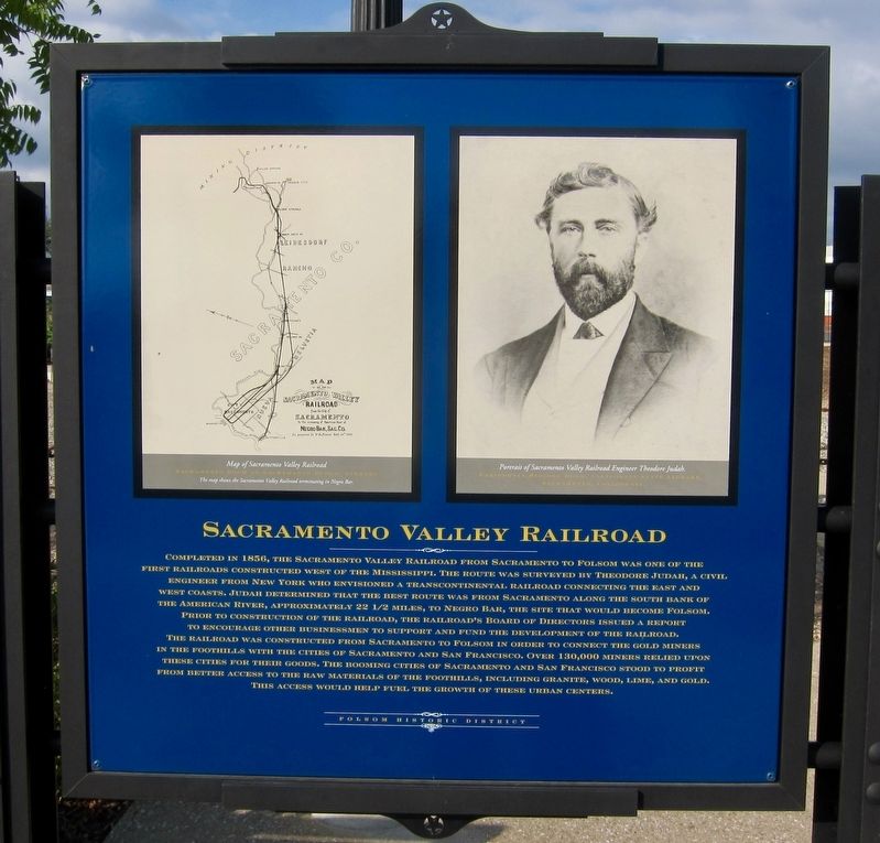 Sacramento Valley Railroad Marker image. Click for full size.