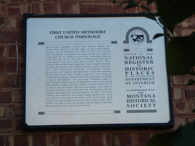 First United Methodist Church Parsonage Marker image. Click for full size.