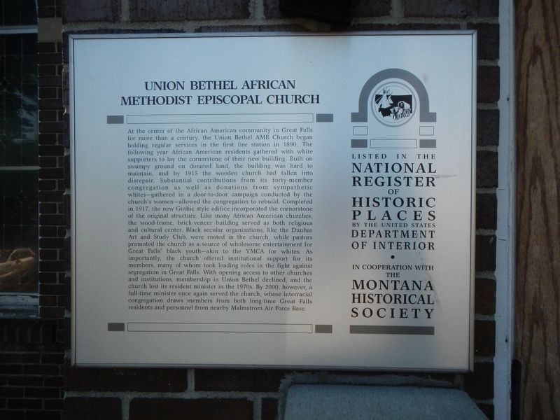 Union Bethel African Methodist Episcopal Church Marker image. Click for full size.
