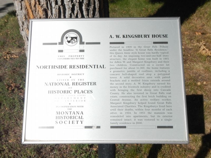 A.W. Kingsbury House Marker image. Click for full size.