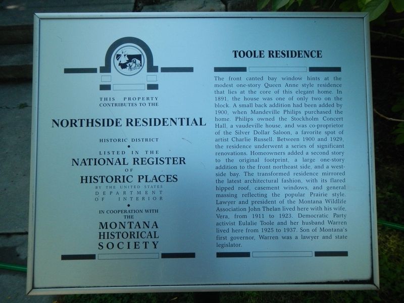 Toole Residence Marker image. Click for full size.