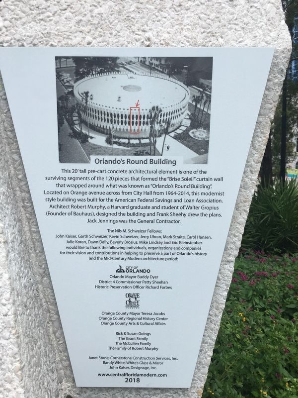 Orlando’s Round Building Marker image. Click for full size.