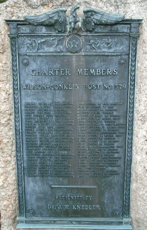 Wilson-Conklin Post No. 579 Charter Members Marker image. Click for full size.