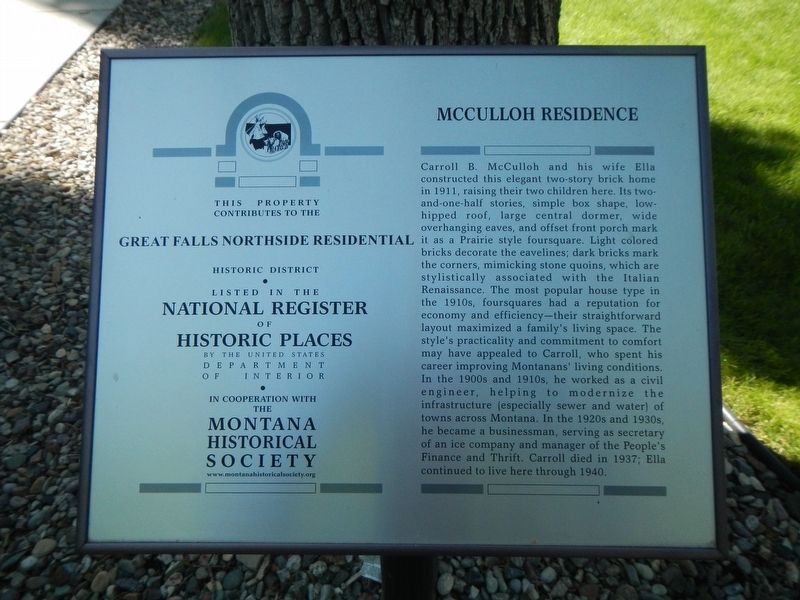 McCulloh Residence Marker image. Click for full size.