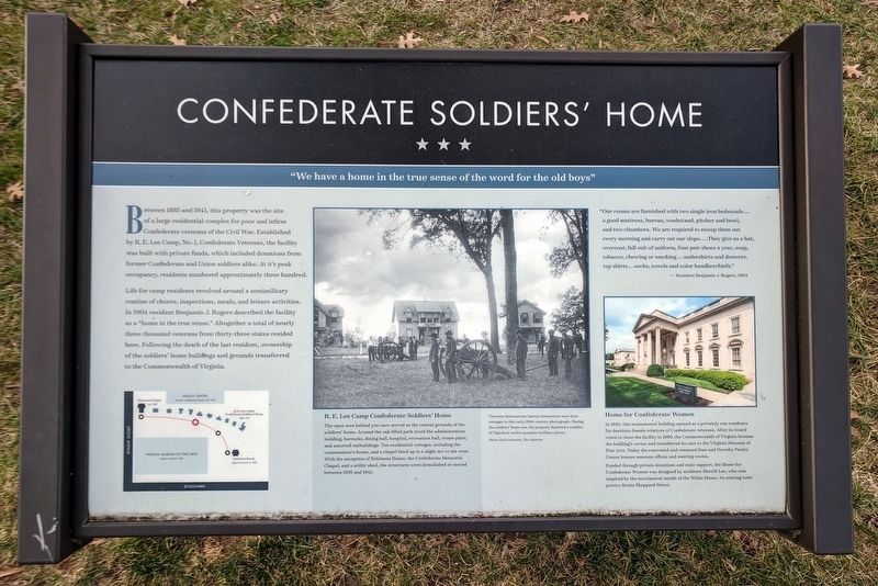 Confederate Soldiers' Home Marker image. Click for full size.