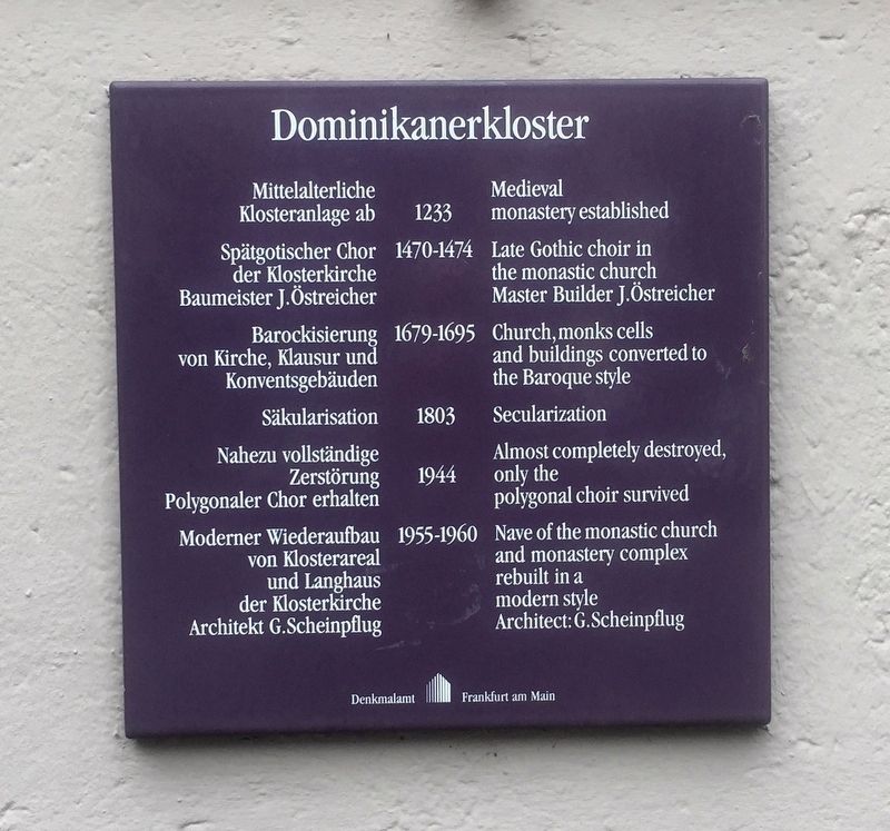 Dominikanerkloster / Dominican Monastery Marker image. Click for full size.