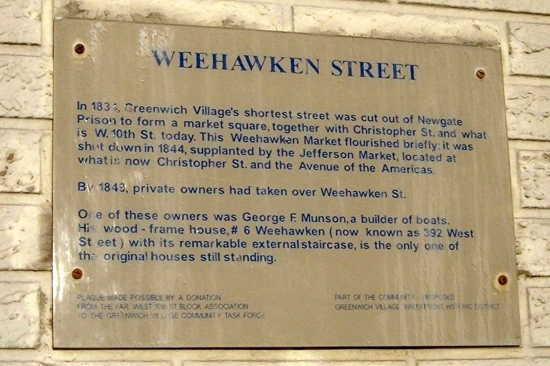 Weehawken Street Marker image. Click for full size.