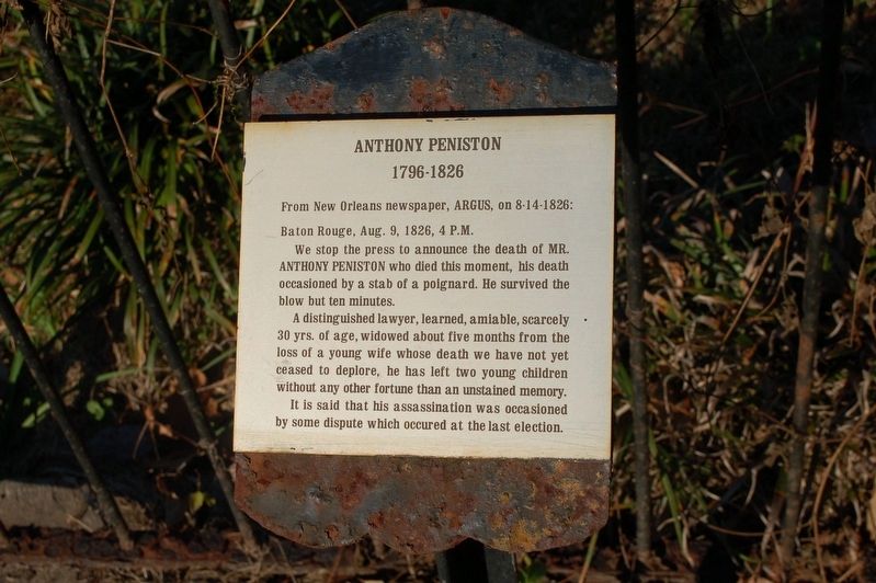 Anthony Peniston Marker. Click for full size. Anthony Peniston Marker image. Click for full size.