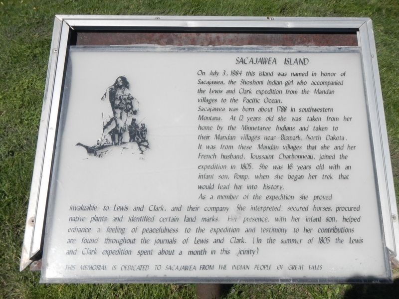 Sacajawea Island Marker image. Click for full size.