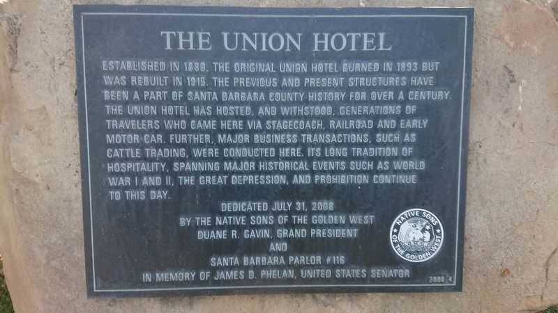 The Union Hotel Marker image. Click for full size.