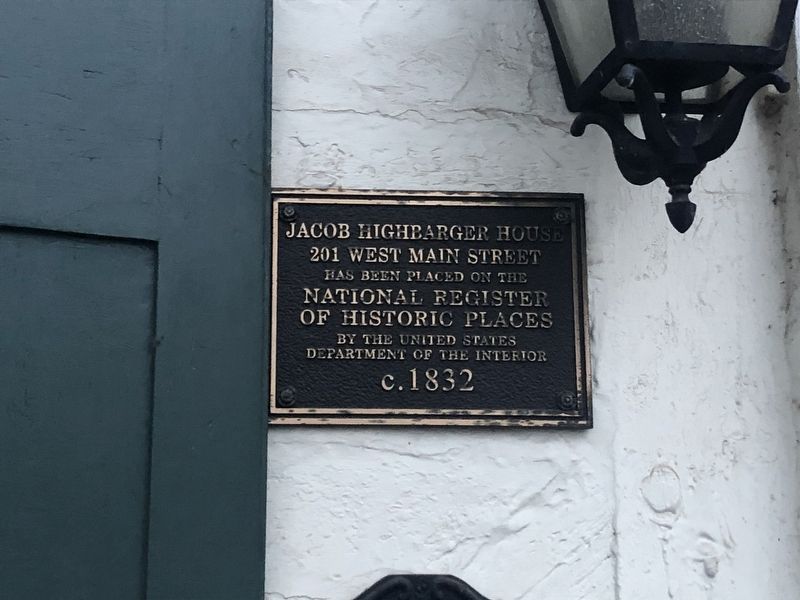 Jacob Highbarger House Marker. Click for full size. Jacob Highbarger House Marker image. Click for full size.