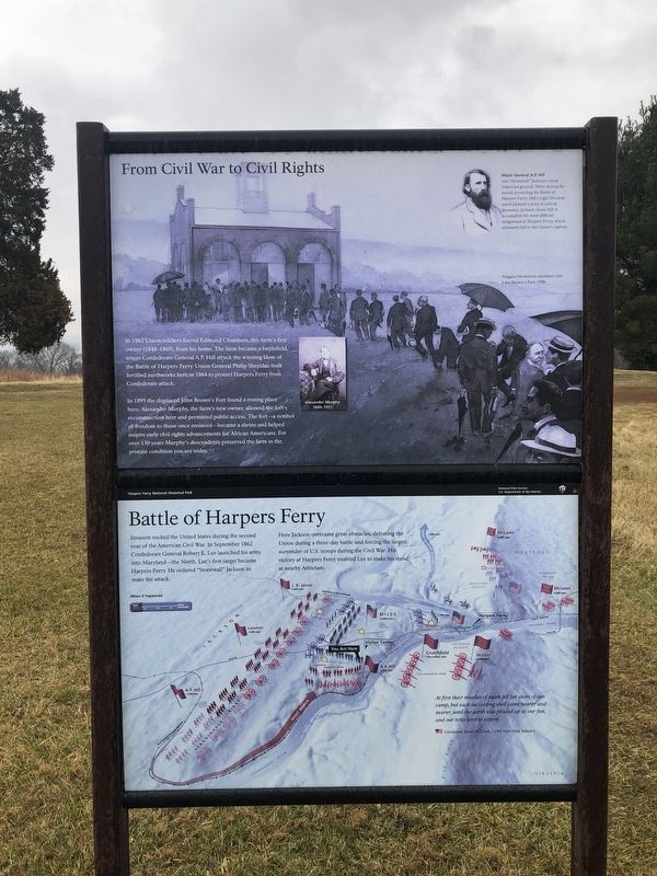 From Civil War to Civil Rights / Battle of Harpers Ferry Marker image. Click for full size.