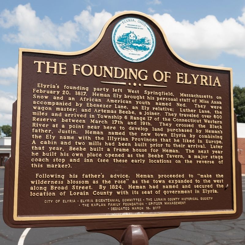 The Founding of Elyria Marker image. Click for full size.