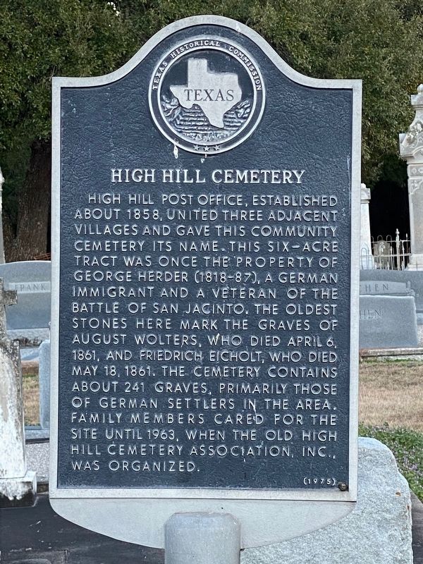High Hill Cemetery Marker image. Click for full size.