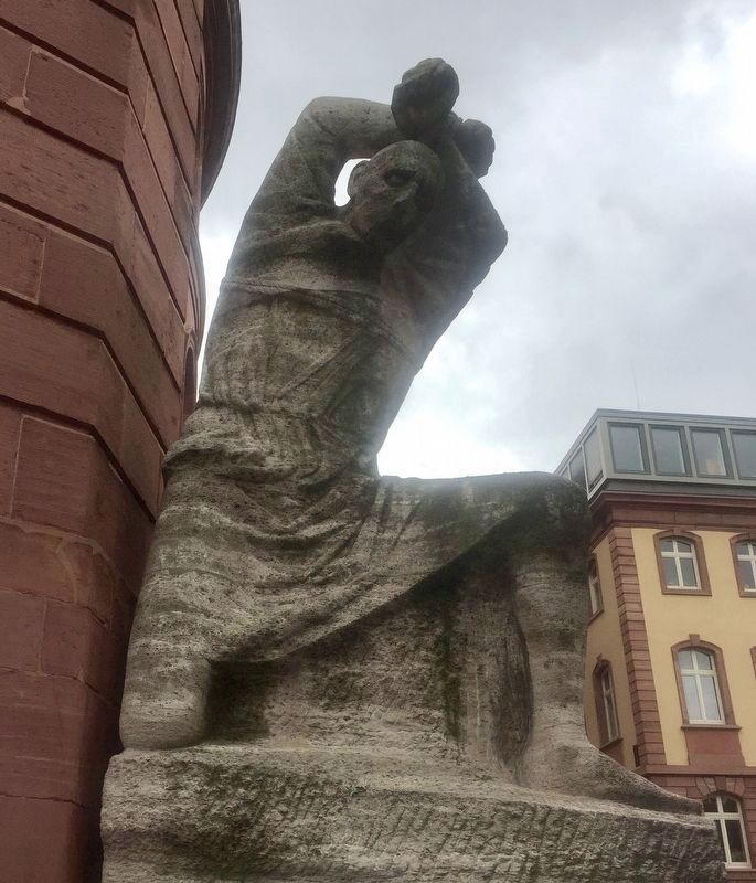 Kneeling Figure Lifting Her Tied Hands to the Sky by Hans Wimmer image. Click for full size.
