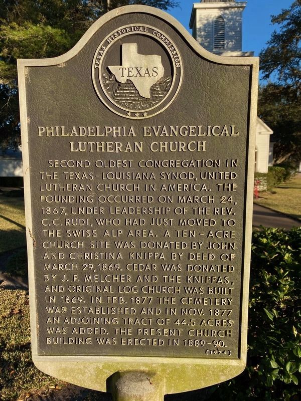 Philadelphia Evangelical Lutheran Church Marker image. Click for full size.