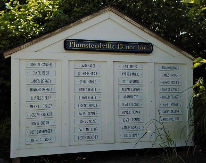Plumsteadville Honor Roll at the Plumstead Township Veterans Park image. Click for full size.
